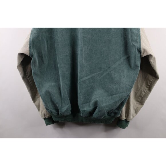 Vintage 90s Streetwear Mens XL Faded Color Block Denim Varsity Jacket Bomber USA - Picture 13 of 14